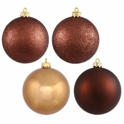 Buy ✔️ Purple Ornaments Vickerman 8 In. Multi Finish Ball Ornament - Set Of 4 🤩