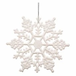 Hot Sale ✨ White Ornaments Vickerman 6.25 In. White Glitter Snowflake - Set Of 12 👏