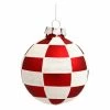 Wholesale 💯 Red Ornaments Vickerman 80MM Red/White Check Balls - Set Of 4 😀 -Christmas Ornaments Shop masterVKR905
