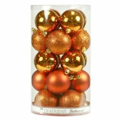 Best Sale ✨ Orange Ornaments Vickerman 2.4 In. Burnish Orange 4 Finish Ornament Assorted - Set Of 24 ✔️