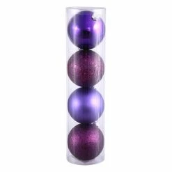 Wholesale 👏 Purple Ornaments Vickerman 2.4 In. Plum 4 Finish Ornament Assorted - Set Of 24 🎁