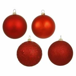 Promo 💯 Red Ornaments Vickerman 2.75-in. Red 4 Finish Ornament Assorted - Set Of 20 💯
