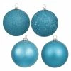 New ✔️ Blue Ornaments Vickerman 2.75 In. Turquoise 4 Finish Ornament Assorted - Set Of 20 ❤️ -Christmas Ornaments Shop masterVKR944