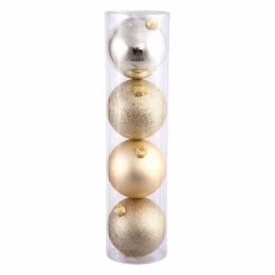 Best deal 🔥 Metallic Ornaments Vickerman 2.75 In. Champagne 4 Finish Ornament Assorted - Set Of 20 🎉