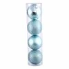 Buy ⭐ Blue Ornaments Vickerman 4 In. Baby Blue 4 Finish Ball Assorted - Set Of 4 🌟 -Christmas Ornaments Shop masterVKR978
