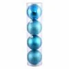 Flash Sale 💯 Blue Ornaments Vickerman 4.75 In. Turquoise 4 Finish Ball Assorted - Set Of 4 🥰 -Christmas Ornaments Shop masterVKR984
