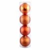 Hot Sale ⭐ Orange Ornaments Vickerman 4.75 In. Burnish Orange 4 Finish Ball Assorted - Set Of 4 🎁 -Christmas Ornaments Shop masterVKR987