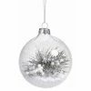 Promo 💯 All Other Brands Colorful Ornaments Clear Beaded Round Ornament With Pine Needle - Set Of 6 💯 -Christmas Ornaments Shop masterZODA583