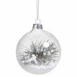 Promo 💯 All Other Brands Colorful Ornaments Clear Beaded Round Ornament With Pine Needle - Set Of 6 💯