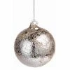 New 😍 All Other Brands Metallic Ornaments Antique Silver Glass Round Ornament - Set Of 6 🤩 -Christmas Ornaments Shop masterZODA584
