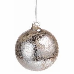New 😍 All Other Brands Metallic Ornaments Antique Silver Glass Round Ornament - Set Of 6 🤩