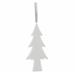 Cheapest ๐ All Other Brands White Ornaments Ceramic Flat Slim Tree Hanging Ornament - Set Of 8 โ