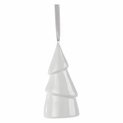 Best Sale ๐ All Other Brands White Ornaments Ceramic Cone Tree Hanging Ornament - Set Of 8 โญ