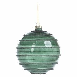 Coupon ⌛ All Other Brands Green Ornaments Striped Green Christmas Ball Ornament - Set Of 4 😍