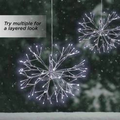 Best Sale 👍 Green Ornaments Alpine Christmas LED Hanging Snowflake Ornament 🧨 -Christmas Ornaments Shop scaleALP1516 1