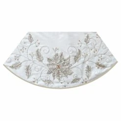 Top 10 🎉 Christmas Tree Skirts & Collars Kurt Adler 54 In. Ivory Holly Tree Skirt 😀 -Christmas Ornaments Shop scaleKSA3159