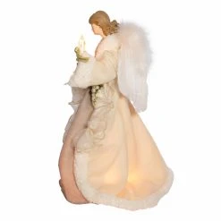 Cheap 🤩 Christmas Tree Toppers Kurt S. Adler UL 10 Light Ivory And Gray Angel Tree Topper 🧨 -Christmas Ornaments Shop scaleKSA3259