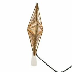 Deals ✔️ Kurt S. Adler, Inc. 😍 Christmas Tree Toppers Kurt Adler 10-Inch Gold And Iridescent Lighted Star Tree Topper 👏 -Christmas Ornaments Shop scaleKSA3351