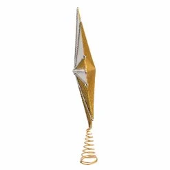 Buy ⭐ Kurt S. Adler, Inc. 🌟 Christmas Tree Toppers Kurt Adler 16-Inch 8-Point White And Gold Star Tree Topper ✨ -Christmas Ornaments Shop scaleKSA3621