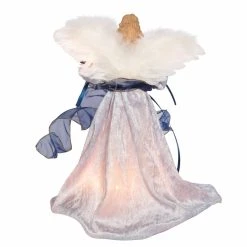 Deals 😍 Kurt S. Adler, Inc. 😉 Christmas Tree Toppers Kurt Adler 12-Inch UL 10-Light Delft Blue With Gold Angel Tree Topper ✨ -Christmas Ornaments Shop scaleKSA3623